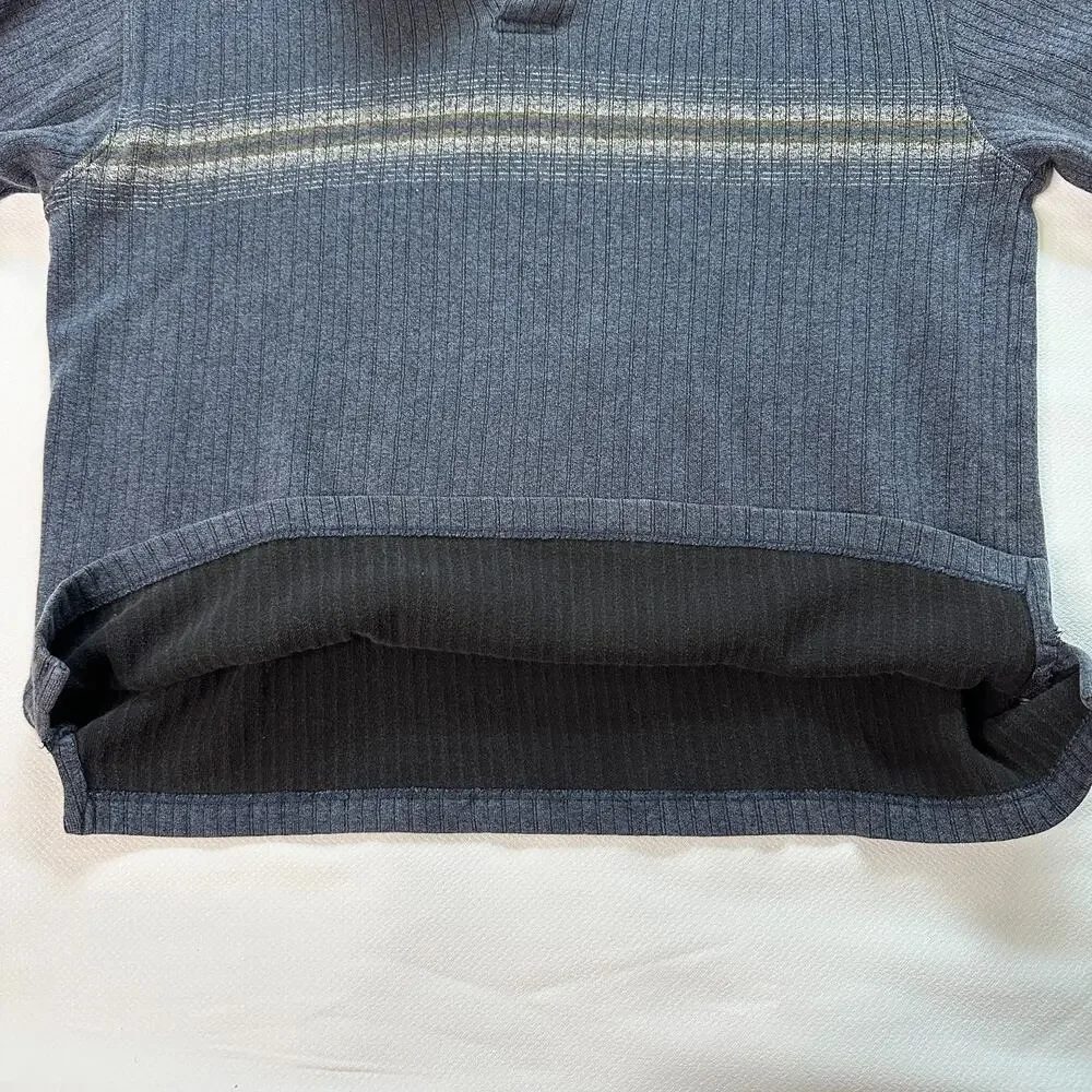 Pierre Cardin Ribbed Polo Long Sleeve M Striped Classic Casual Fall Winter